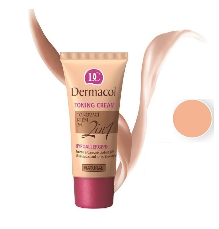 Dermacol Toning Cream 2in1 koloryzująca emulsja nawilżająca do ujednolicenia kolorytu skóry Natural 30 ml
