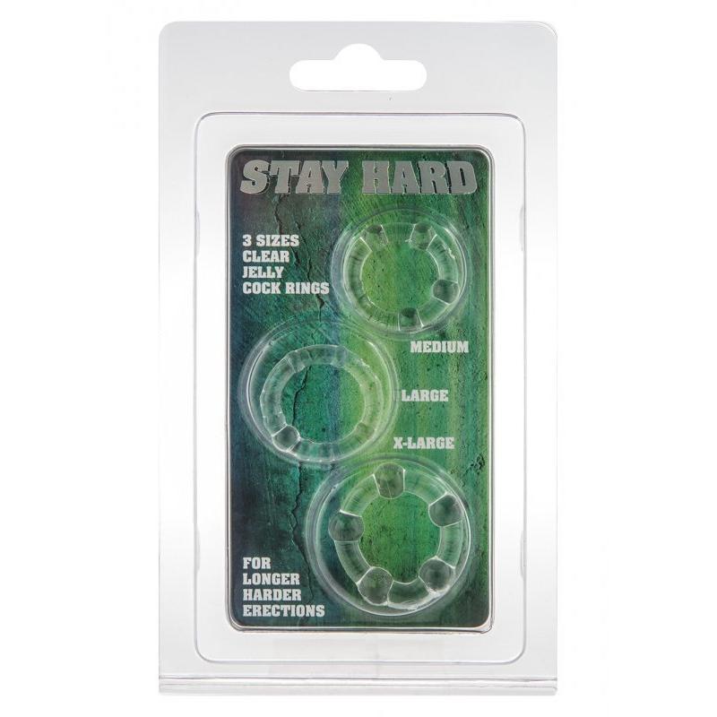 Pierścień-STAY HARD - THREE RINGS - CLEAR