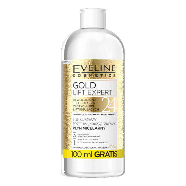 Eveline Cosmetics Gold Lift Expert oczyszczający płyn micelarny do skóry dojrzałej 500 ml