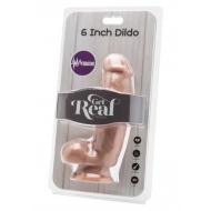 Dildo-COCK 6 INCH W/ BALLS FLESH VIBR.