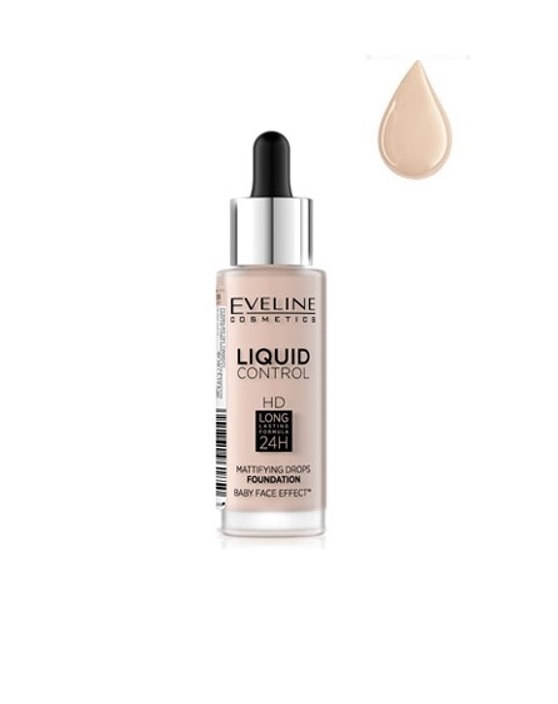 Eveline Cosmetics Liquid Control podkład w płynie z pipetą odcień 005 Ivory 32 ml