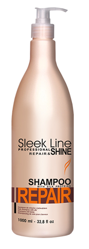 Sleek Line Repair Shampoo szampon z jedwabiem do włosów zniszczonych 1000ml