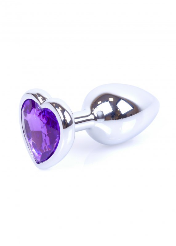 Plug-Jewellery Silver Heart PLUG- Purple