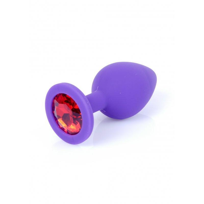 Plug-Jewellery Purple Silicon PLUG Medium- Red Diamond