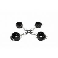 Leather Hand And Legcuffs - Black