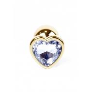 Plug-Jewellery Gold  Heart PLUG- Clear