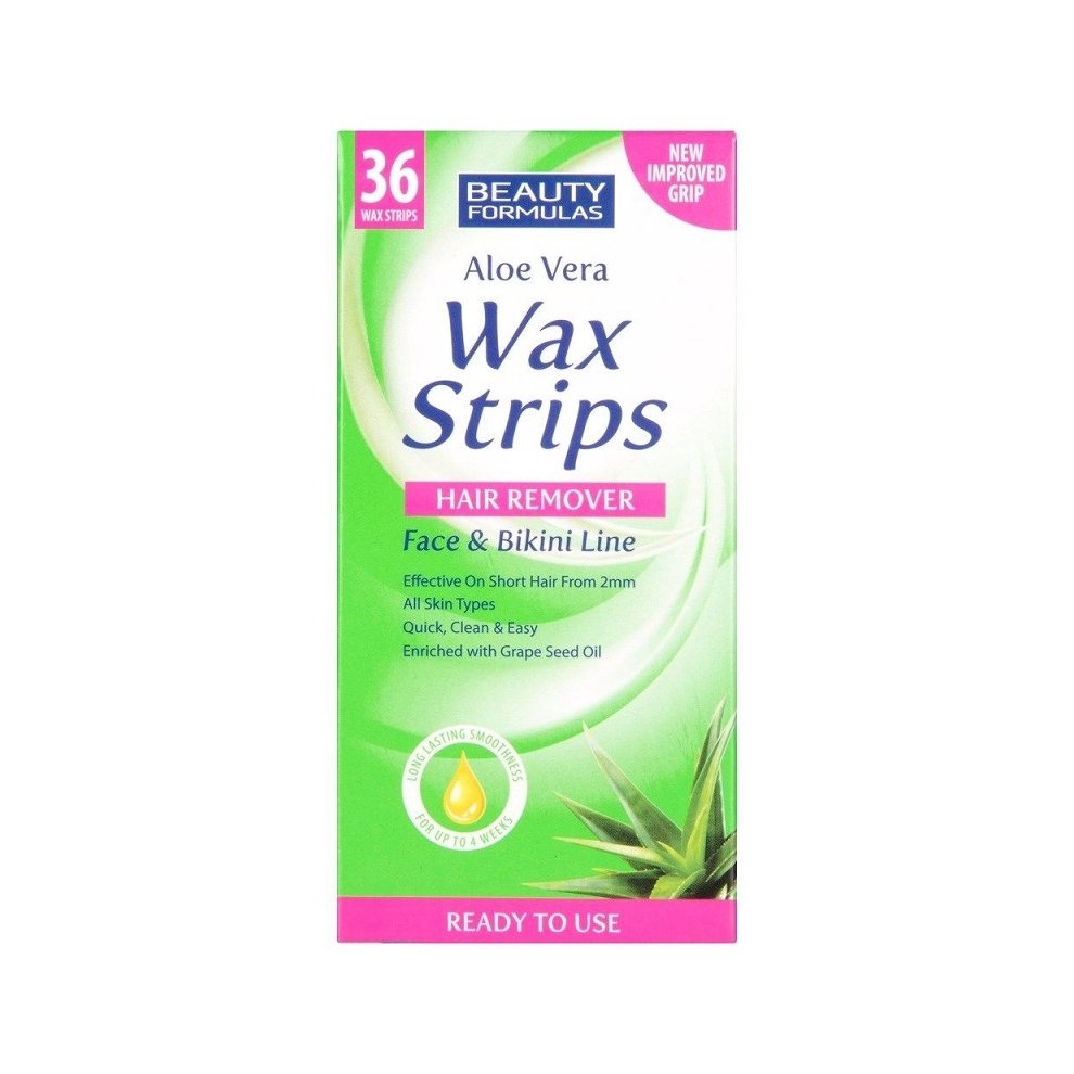 Wax Strips Hair Remover plastry do depilacji twarzy i okolic bikini Aloe Vera 36szt.