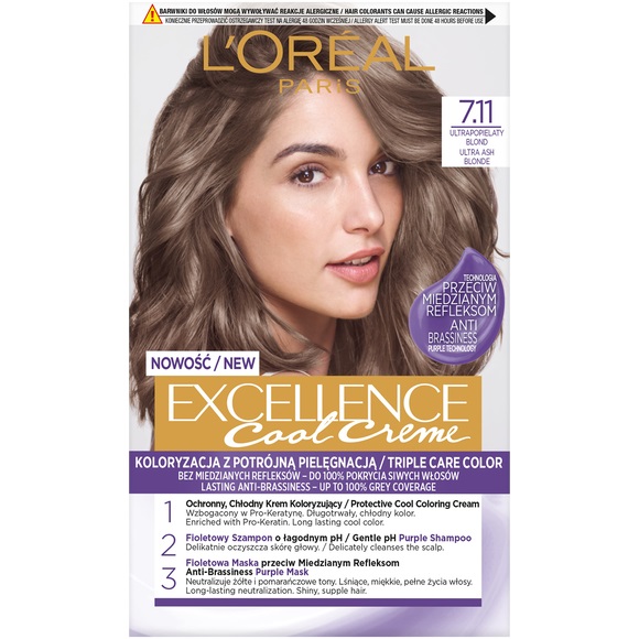 L’Oréal Paris Excellence farba do włosów odcień 7.11 Ultrapopielaty blond 1 szt.