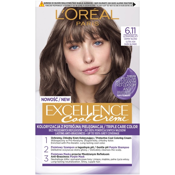 Excellence Cool Creme farba do włosów 6.11 Ultrapopielaty Ciemny Blond