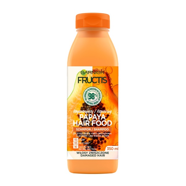 Garnier Fructis Papaya Hair Food szampon regenerujący do włosów zniszczonych 350 ml