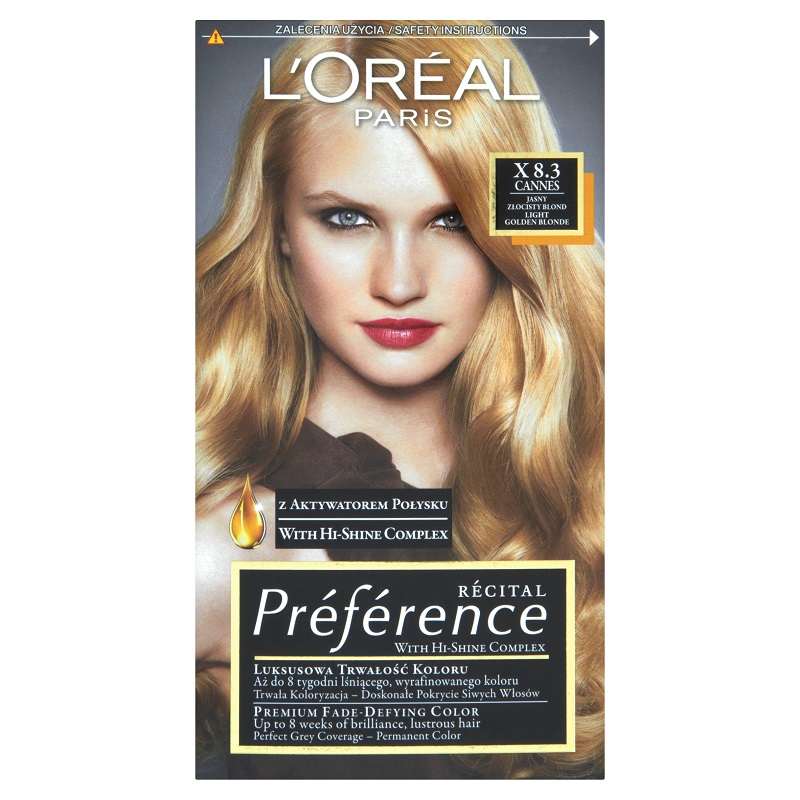 L’Oréal Paris Préférence farba do włosów odcień 8.3 Light golden blonde 1 szt.