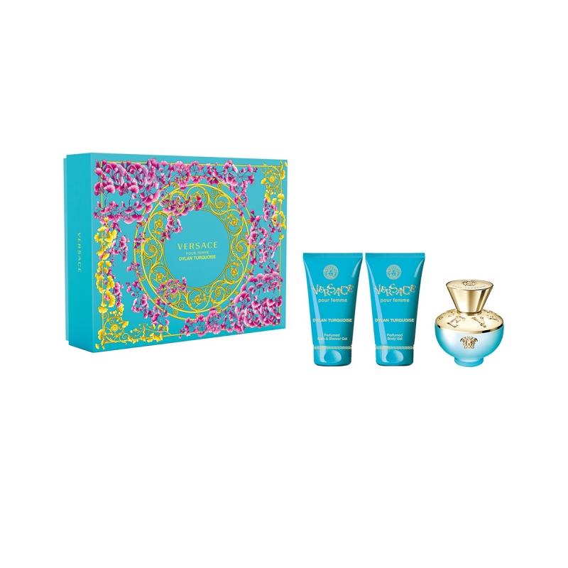 Dylan Turquoise Pour Femme zestaw woda toaletowa spray 50ml + żel pod prysznic 50ml + balsam do ciała 50ml