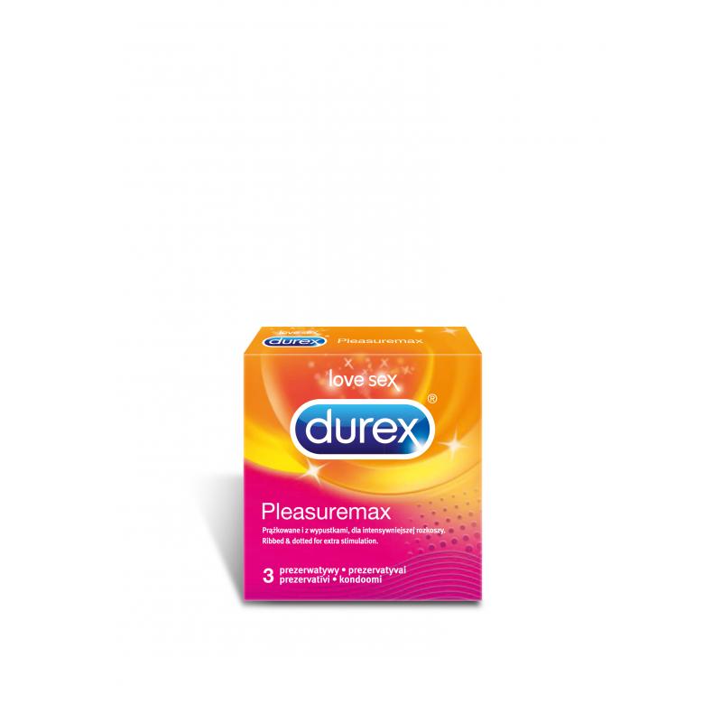Durex prezerwatywy Pleasuremax 3 szt z wypustkami prążkami