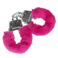 Furry Metal Hand Cuffs - Pink