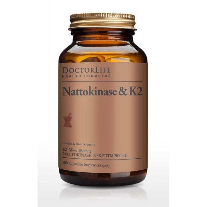 Nattokinase & K2 K2 Mk-7 100mg suplement diety 100 kapsułek