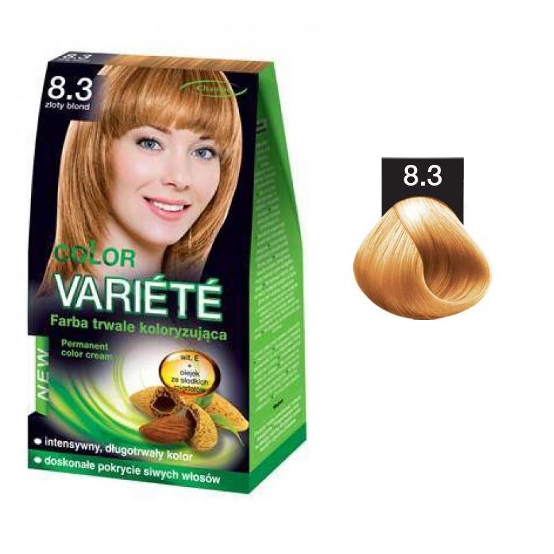 Variete Color Permanent Color Cream farba trwale koloryzująca 8.3 Złoty Blond 50g Variete Color Permanent Color Cream farba trwale koloryzująca 8.3 Złoty Blond 50g