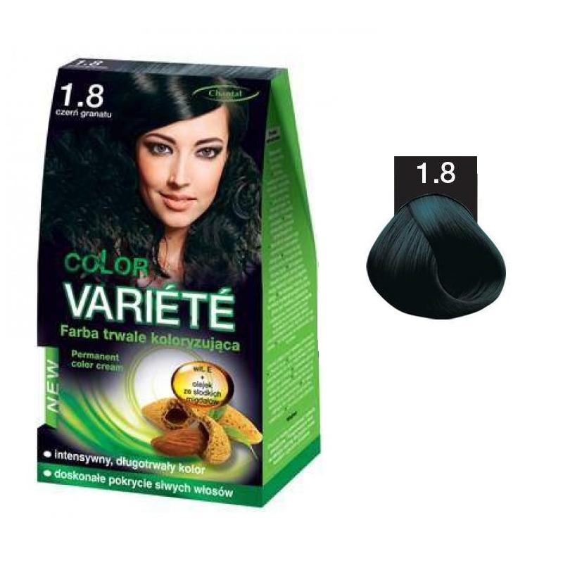 Variete Color Permanent Color Cream farba trwale koloryzująca 1.8 Czerń Granatu 50g Variete Color Permanent Color Cream farba trwale koloryzująca 1.8 Czerń Granatu 50g