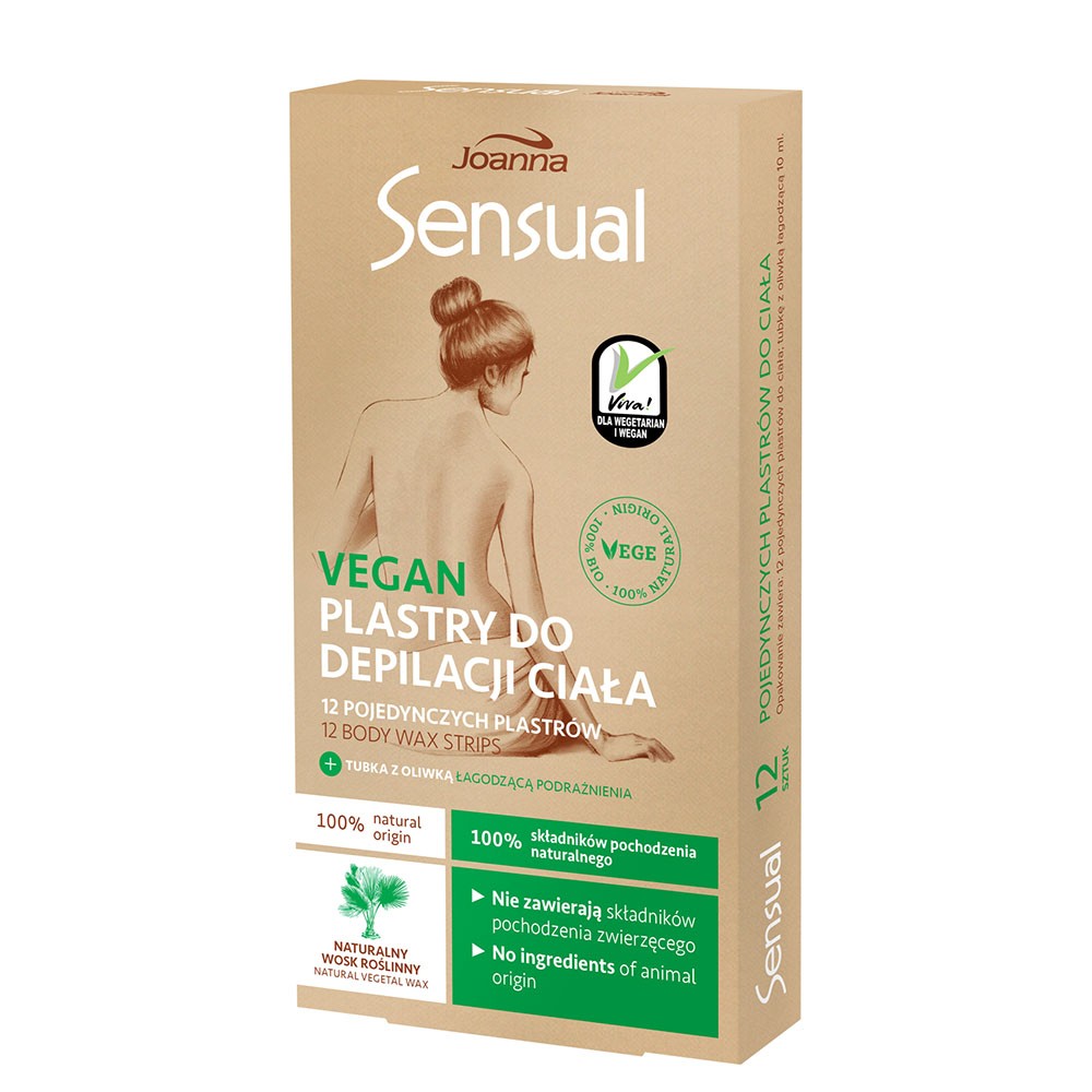 Sensual plastry do depilacji ciała Vegan Naturalny Wosk Roślinny 12szt.