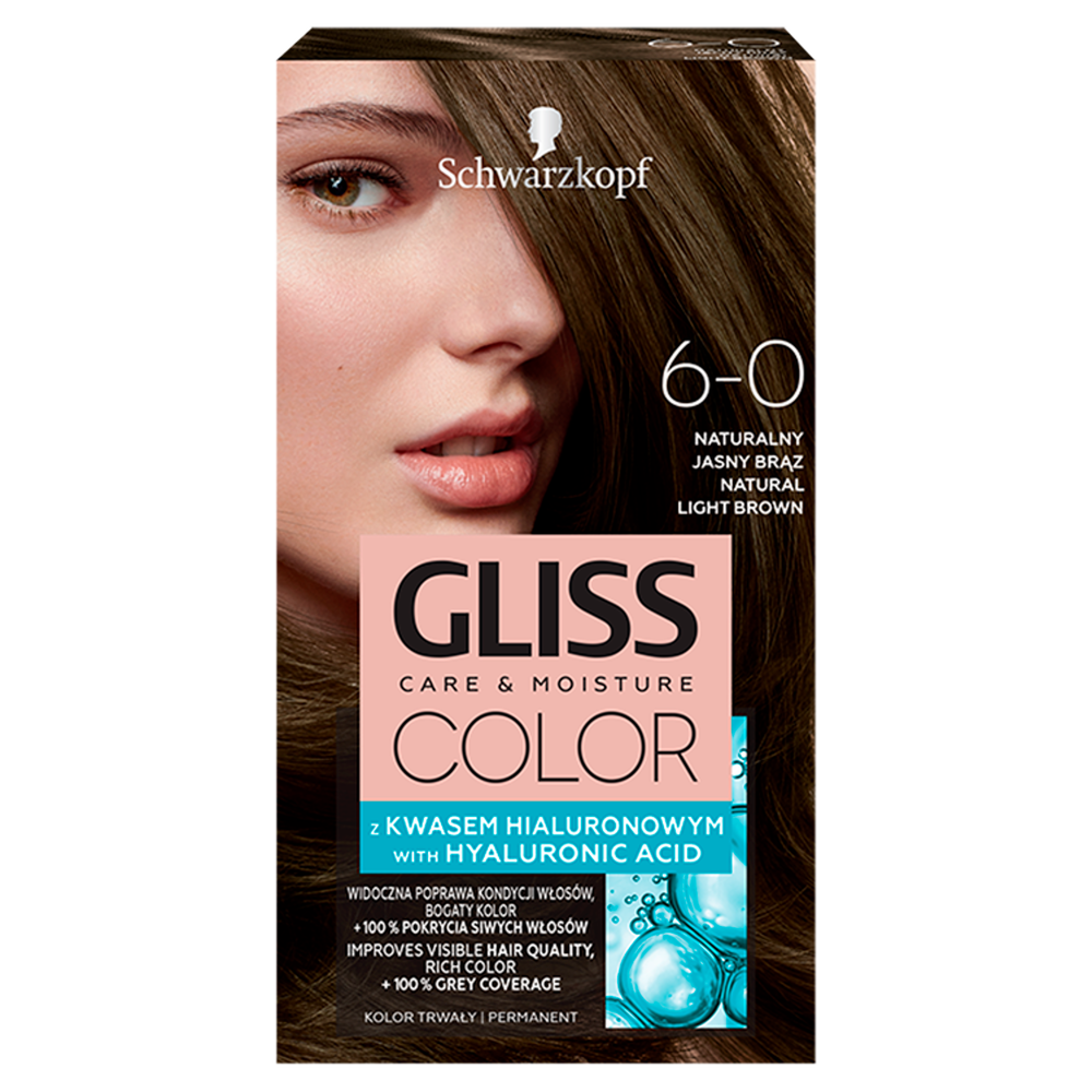 Schwarzkopf Gliss Color trwała farba do włosów odcień 6-0 Natural Light Brown 1 szt.