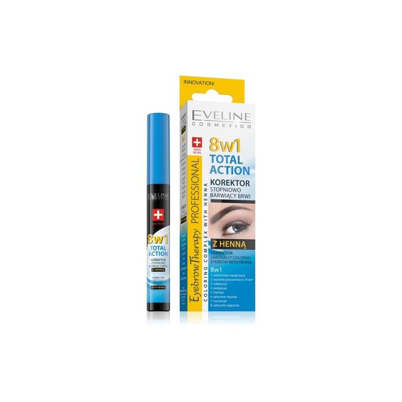 Eyebrow Therapy Professional 8w1 Total Action korektor stopniowo barwiący brwi z henną 10ml Eyebrow Therapy Professional 8w1 Total Action korektor stopniowo barwiący brwi z henną 10ml