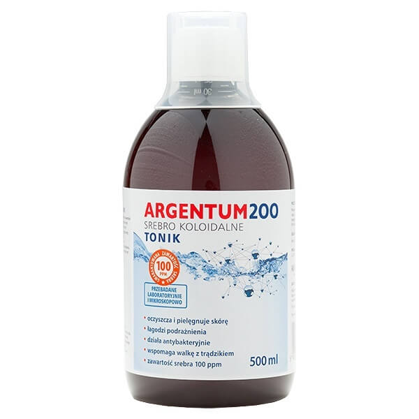 Argentum 200 tonik do twarzy 100PPM Srebro Koloidalne 500ml