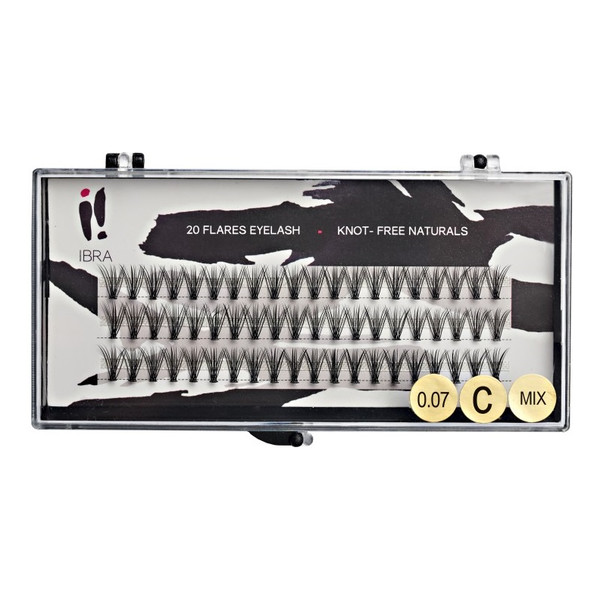 Kępki sztucznych rzęs Double Knot-Free 0.07 C-Mix 60szt