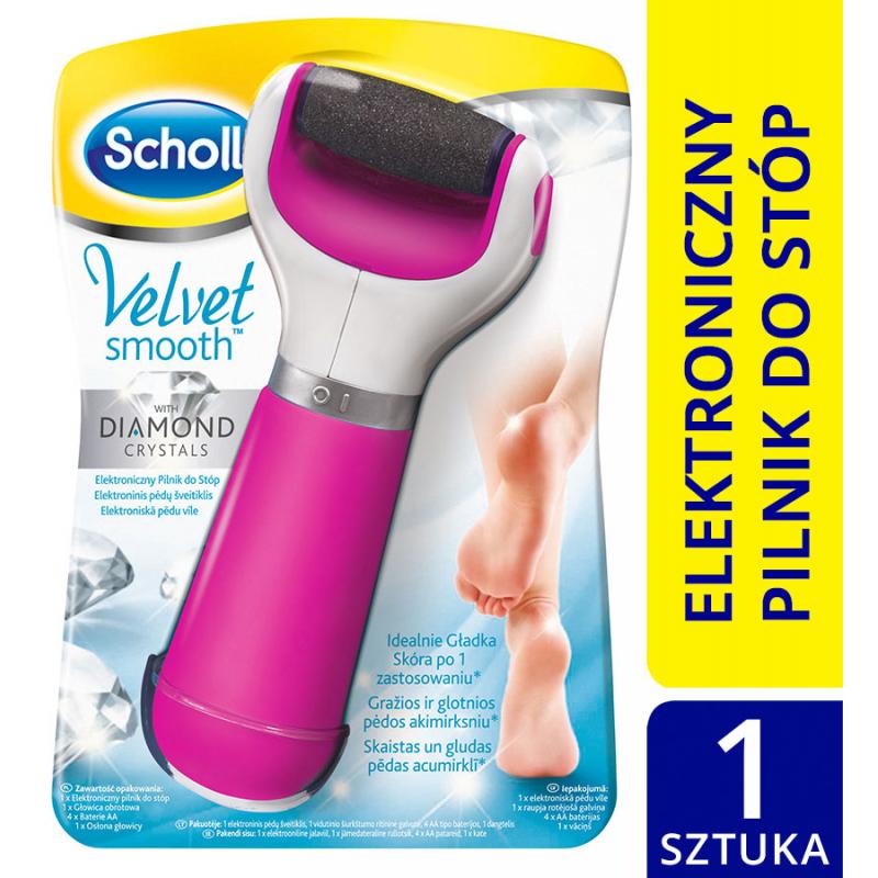 Velvet Smooth pilnik do stóp elektryczny rolka gruboziarnista i szczoteczka złuszczająca Velvet Smooth pilnik do stóp elektryczny rolka gruboziarnista i szczoteczka złuszczająca