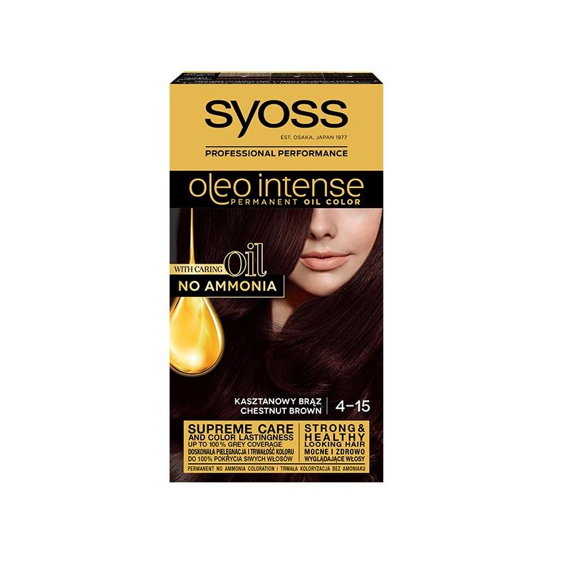 Oleo Intense farba do włosów trwale koloryzująca z olejkami 4-15 Kasztanowy Brąz