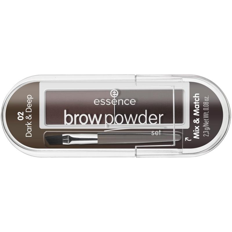 Brow Powder Set zestaw do stylizacji brwi z pędzelkiem 02 Dark & Deep 2.3g