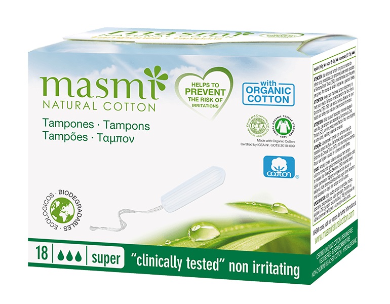 Tampons tampony z bawełny organicznej Super 18szt