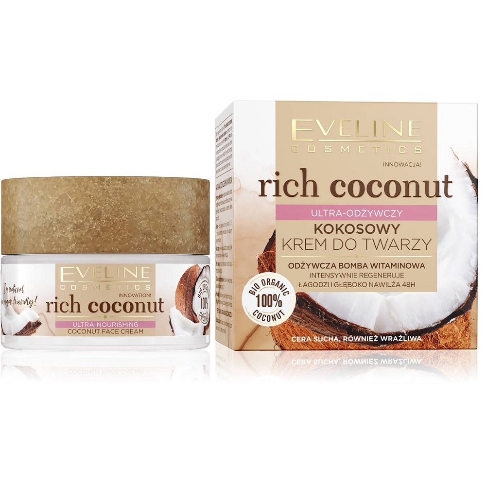 Eveline Cosmetics Rich Coconut ultra nawilżający krem na dzień i na noc 50 ml