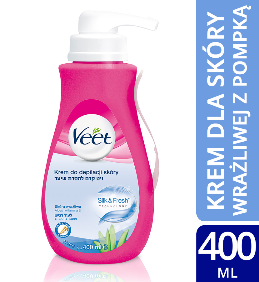 Veet krem do depilacji skóry wrażliwej z pompką 400 ml