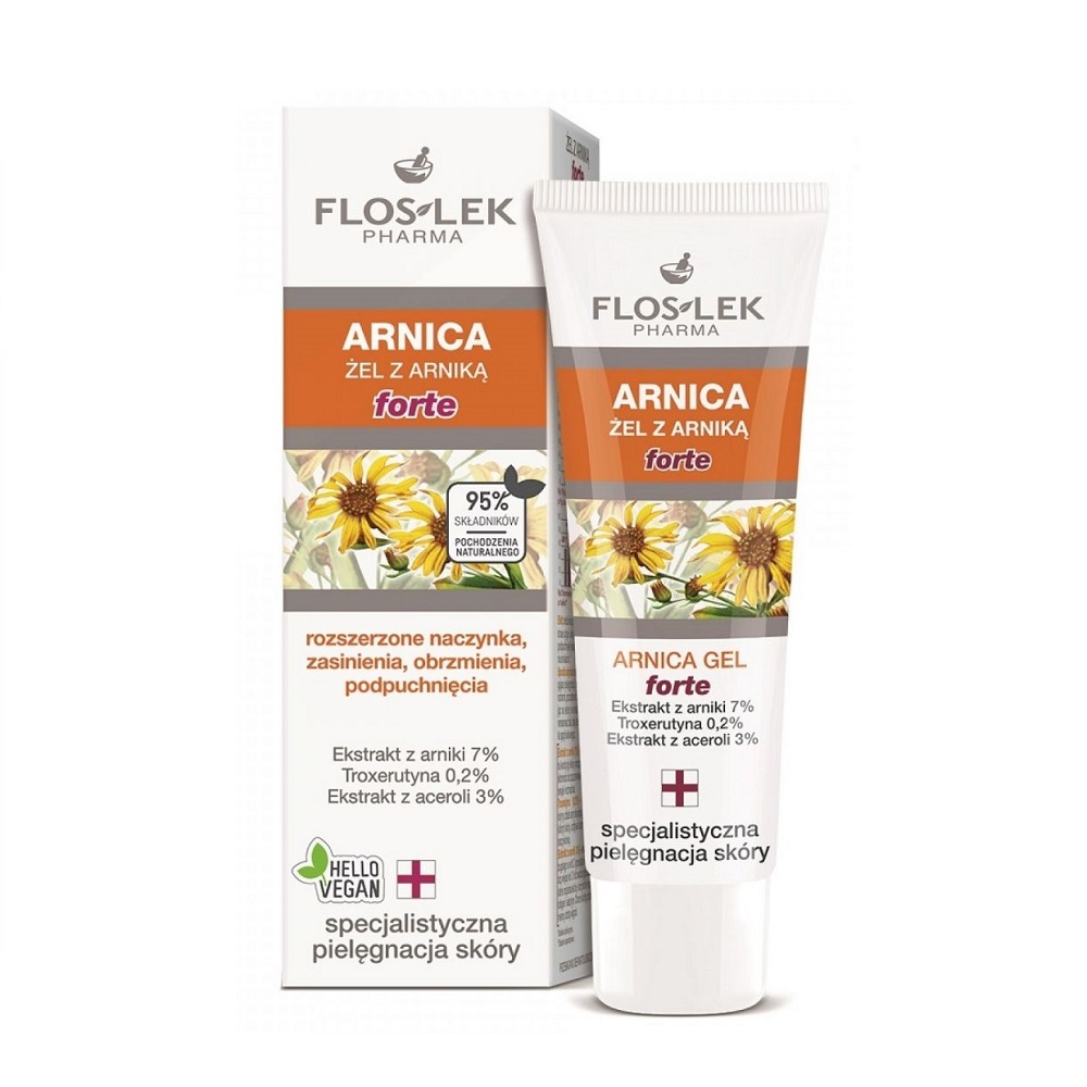 Arnica żel z arniką forte na rozszerzone naczynka zasinienia obrzmienia i podpuchnięcia 50ml