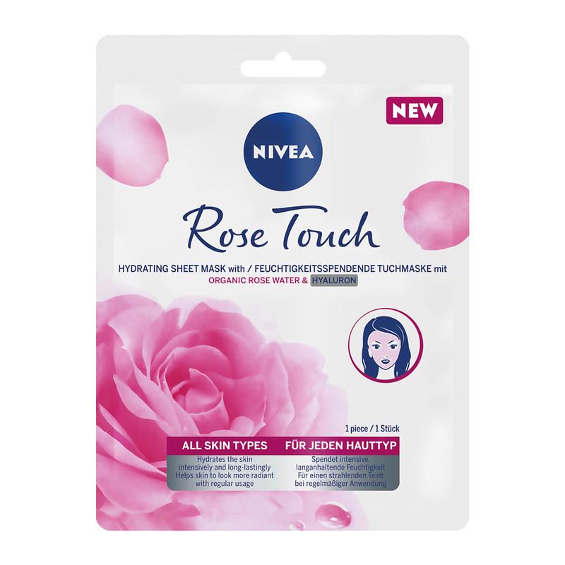 Rose Touch intensywnie nawilżająca maska z organiczną wodą różaną i kwasem hialuronowym