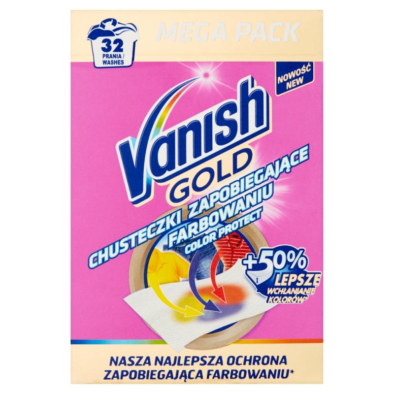 Gold Color Protect chusteczki zapobiegające farbowaniu ubrań 32 prania (16 sztuk) Gold Color Protect chusteczki zapobiegające farbowaniu ubrań 32 prania (16 sztuk)