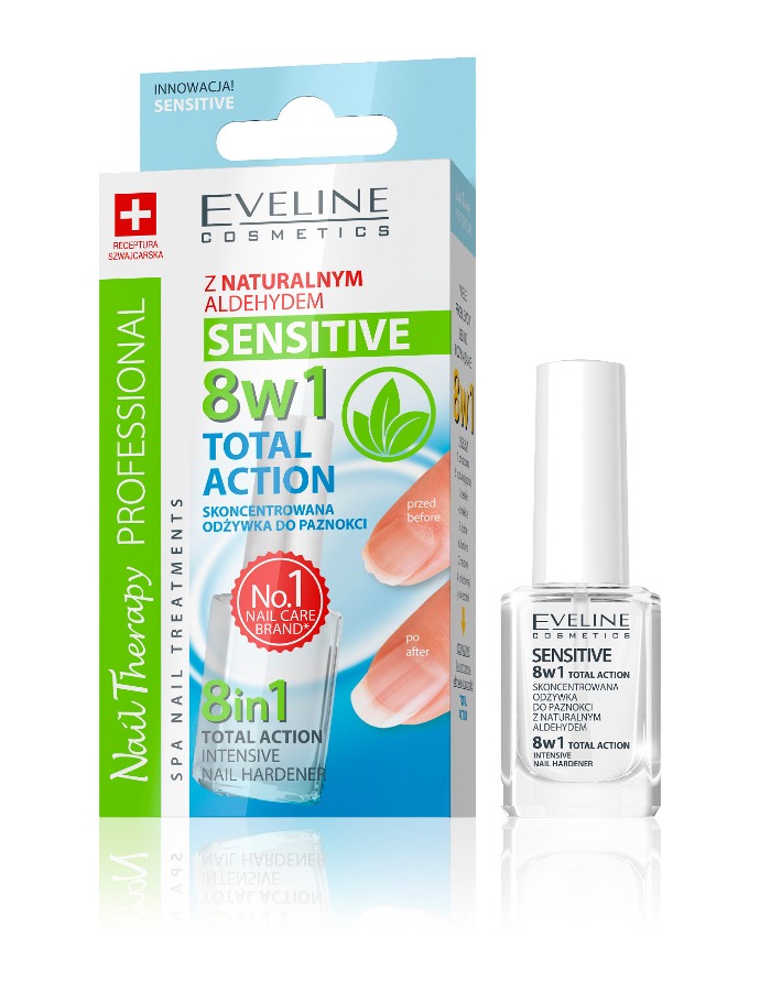 Nail Therapy Professional 8in1 Sensitive Total Action wzmacniająca odżywka do paznokci 12ml