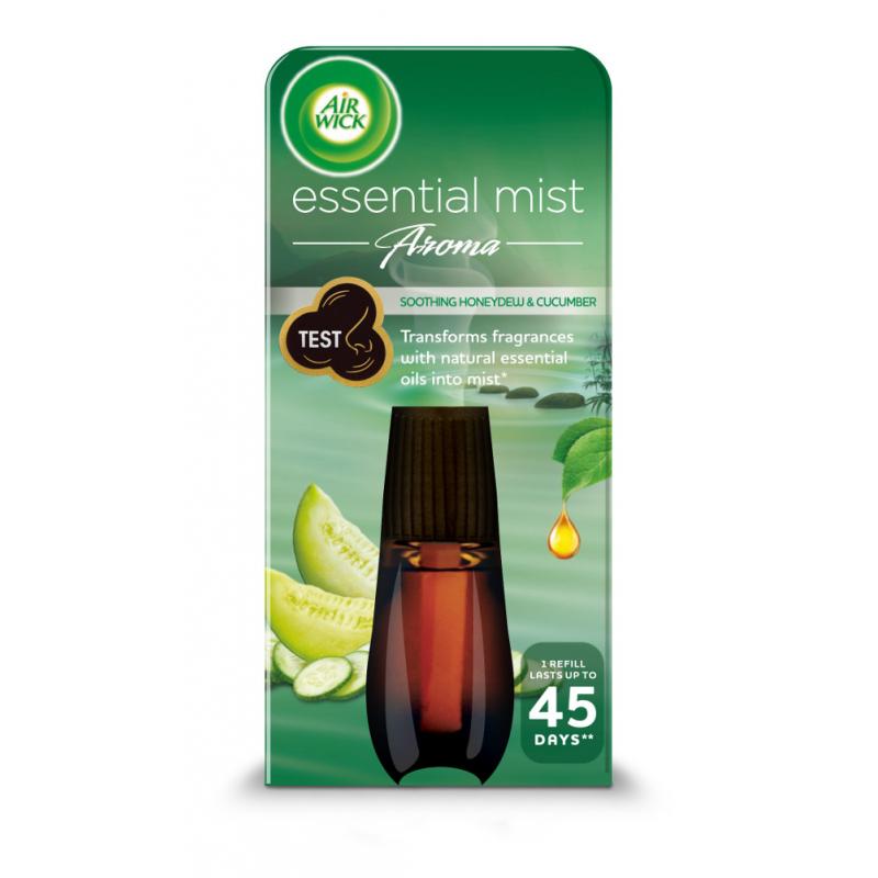 Essential Mist Aroma odprężający wkład do automatycznego odświeżacza o zapachu ogórka i melona miodowego 20ml Essential Mist Aroma odprężający wkład do automatycznego odświeżacza o zapachu ogórka i melona miodowego 20ml
