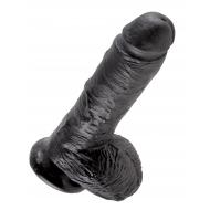 King Cock 8" Cock with Balls Black