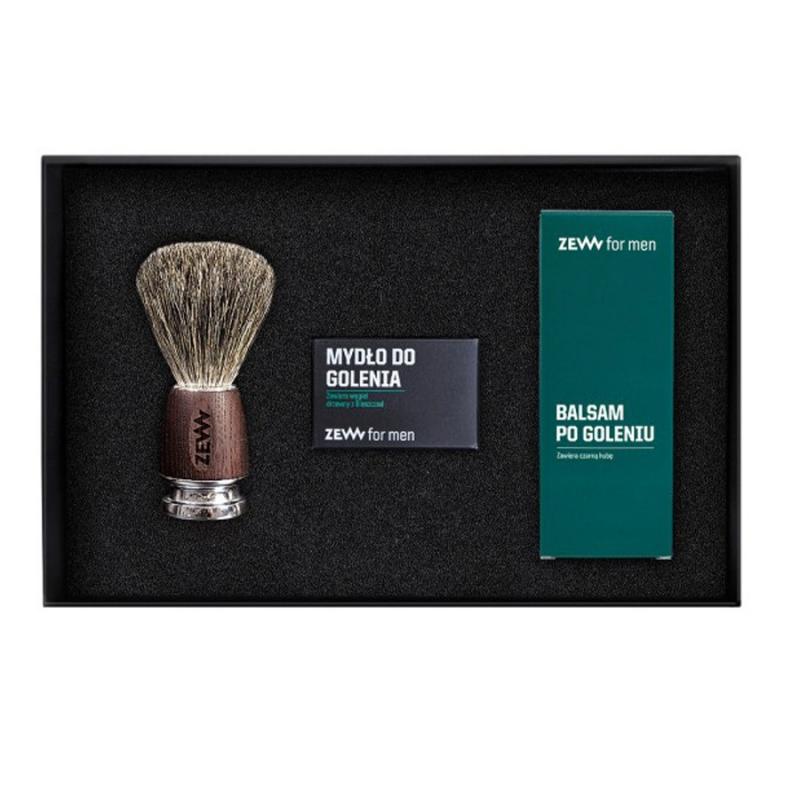 Gładki Golibroda zestaw mydło do golenia z węglem drzewnym 85ml + balsam po goleniu z czarną hubą 80ml + pędzel do golenia Gładki Golibroda zestaw mydło do golenia z węglem drzewnym 85ml + balsam po goleniu z czarną hubą 80ml + pędzel do golenia